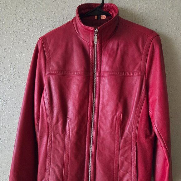 Red Leather Coat - Picture 1 of 6